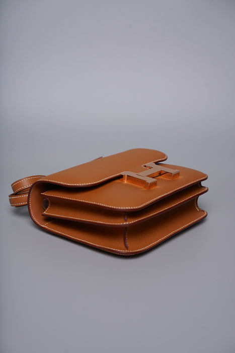 Hermes Constance 18 in Gold Epsom Rghw (Brand New)