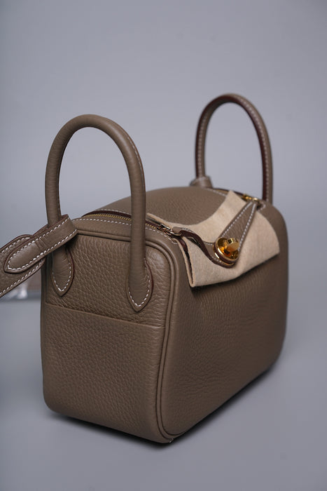 Hermes Mini Lindy II in Etoupe Ghw (Brand New)