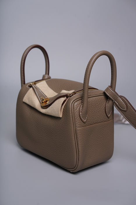 Hermes Mini Lindy II in Etoupe Ghw (Brand New)