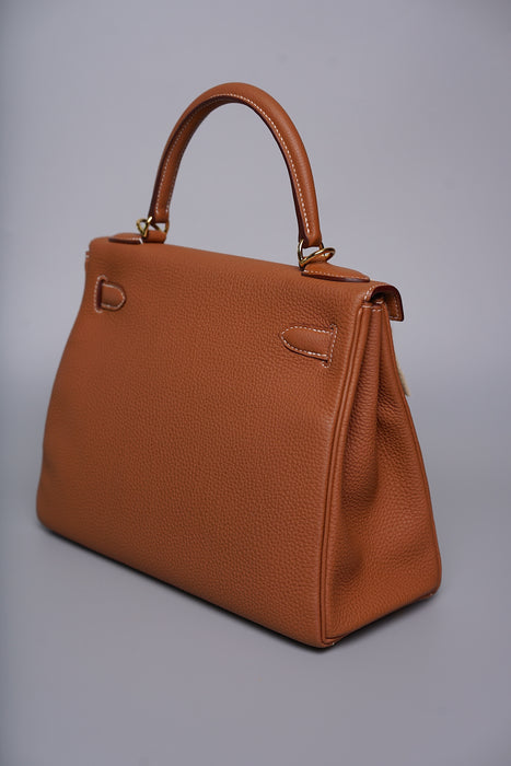 Hermes Kelly 28 in Gold Togo Ghw