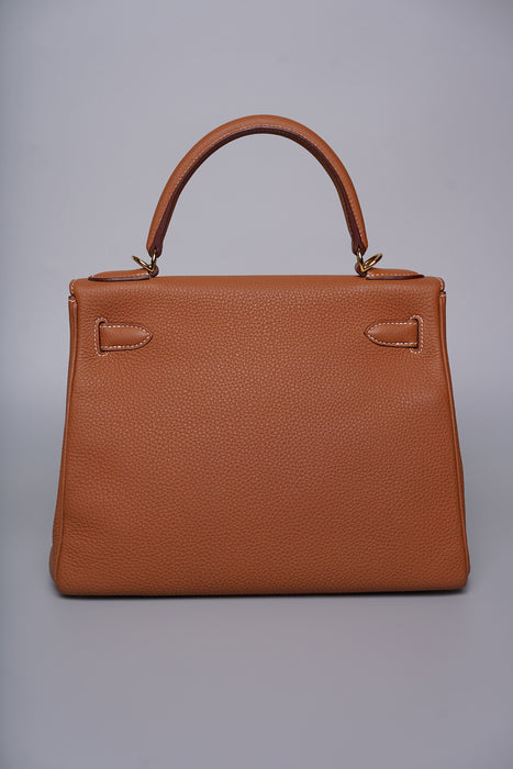 Hermes Kelly 28 in Gold Togo Ghw