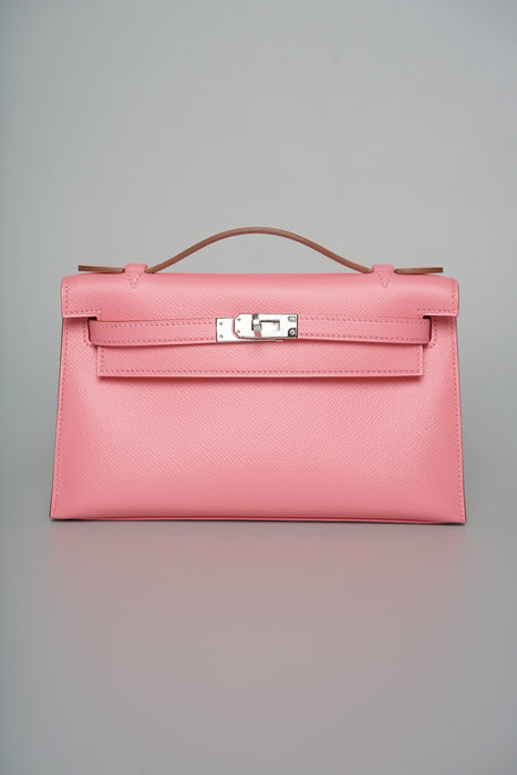 Hermes Kelly Pochette in Rose confetti in Epsom Phw