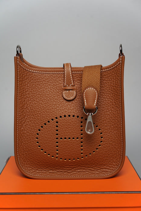 Hermes Mini Evelyne Short in Gold Phw (Brand New)
