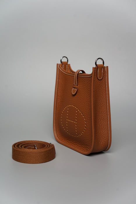 Hermes Mini Evelyne Short in Gold Phw (Brand New)