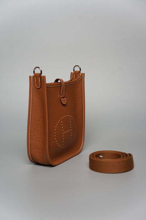 Hermes Mini Evelyne Short in Gold Phw (Brand New)