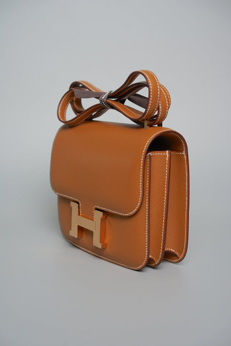 Hermes Constance 18 in Gold Epsom Rghw (Brand New)