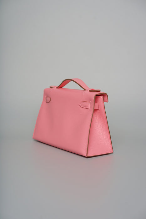 Hermes Kelly Pochette in Rose confetti in Epsom Phw