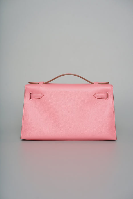 Hermes Kelly Pochette in Rose confetti in Epsom Phw