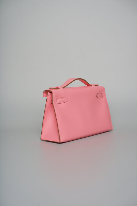 Hermes Kelly Pochette in Rose confetti in Epsom Phw