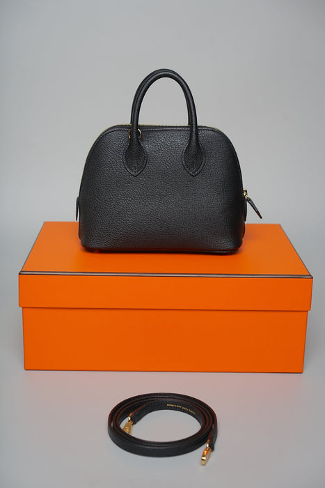 Hermes Mini Bolide in Black Chèvre Ghw (Brand New)