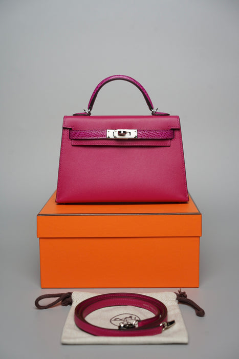 Hermes Kelly 20 Touch in Rose Pourpre Madame/Lizard Phw