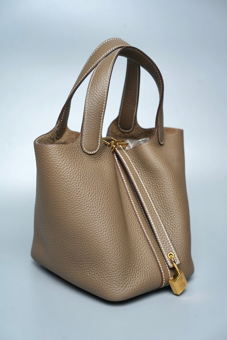 Hermes Picotin 18 in Etoupe Ghw (Brand New)