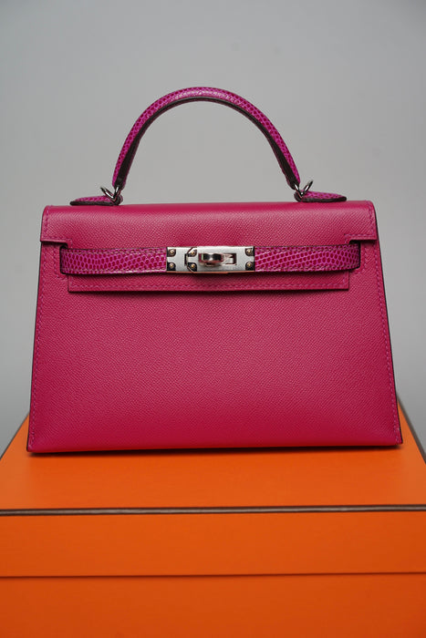 Hermes Kelly 20 Touch in Rose Pourpre Madame/Lizard Phw
