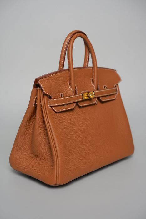 Hermes Birkin 25 in Gold Togo Ghw (Brand New)