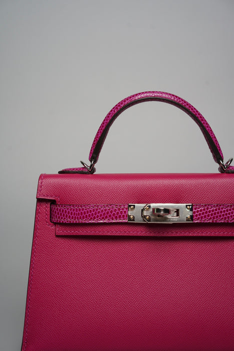 Hermes Kelly 20 Touch in Rose Pourpre Madame/Lizard Phw