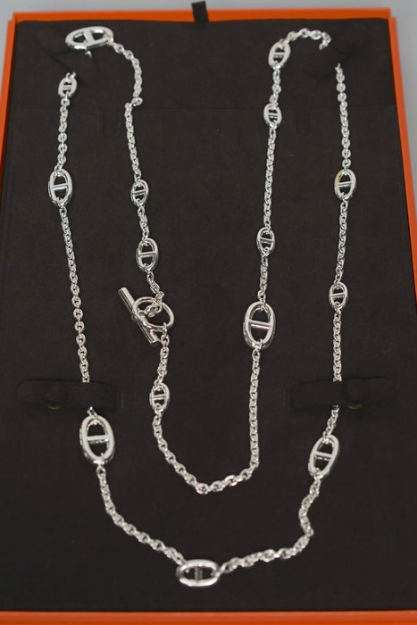 Hermes Farandole Necklace, 120cm in Silver (Brand New)