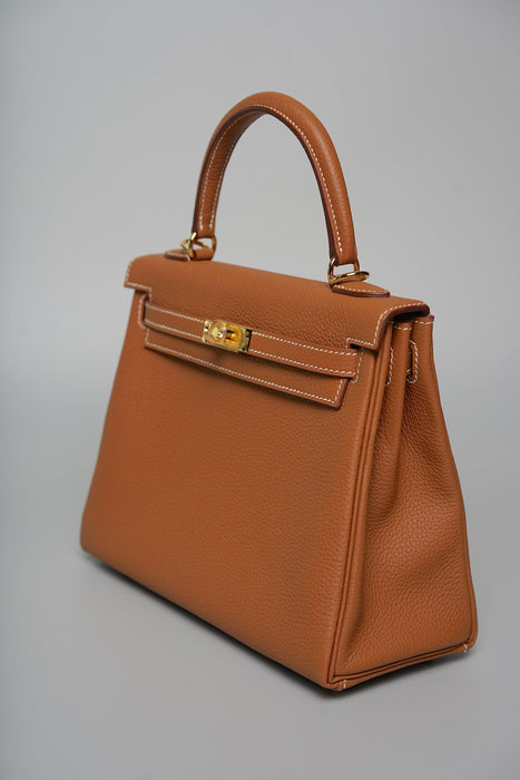 Hermes Kelly 25 in Gold Togo Ghw (Brand New)