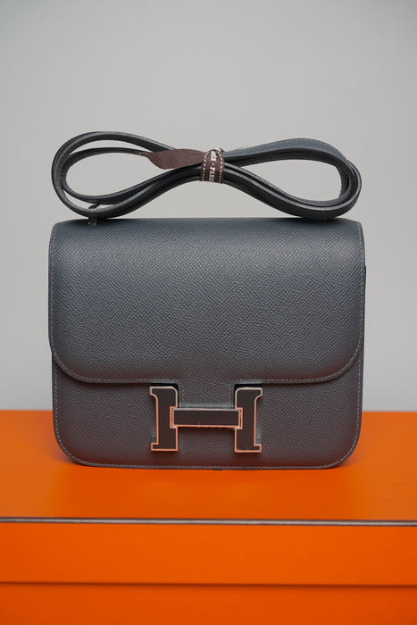 Hermes Constance 18 in Gris Misty/Gris Fonce Epsom Phw (Brand New)