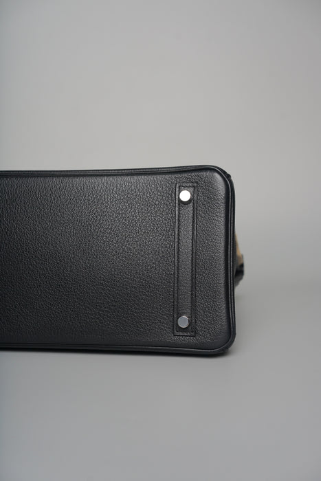 Hermes Birkin 30 Touch in Black Novillo Shiny Alligator Phw