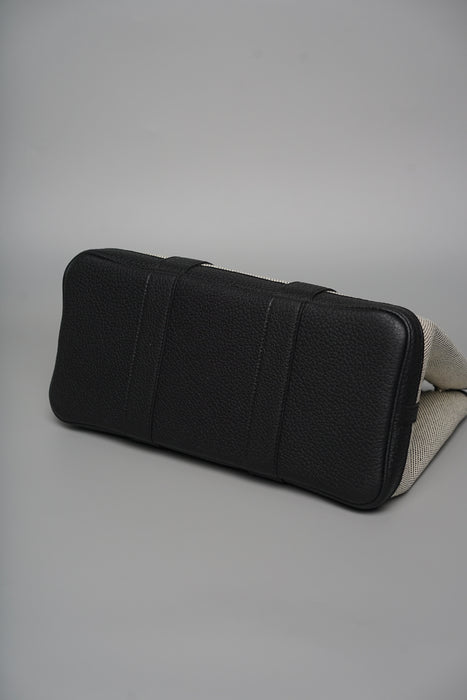 Hermes Garden Party 30 Toile in Ecru/Noir Phw