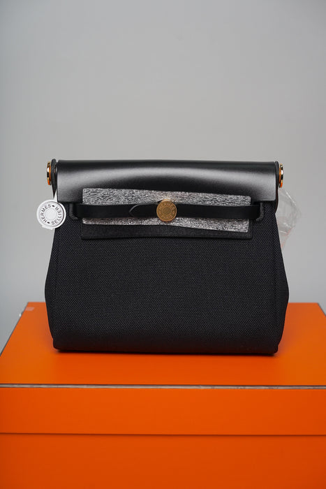 Hermes Mini Herbag in Noir Ghw (Brand New)