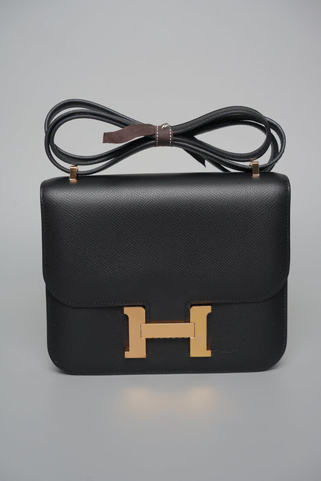 Hermes Constance 18 in Noir Epsom Rghw