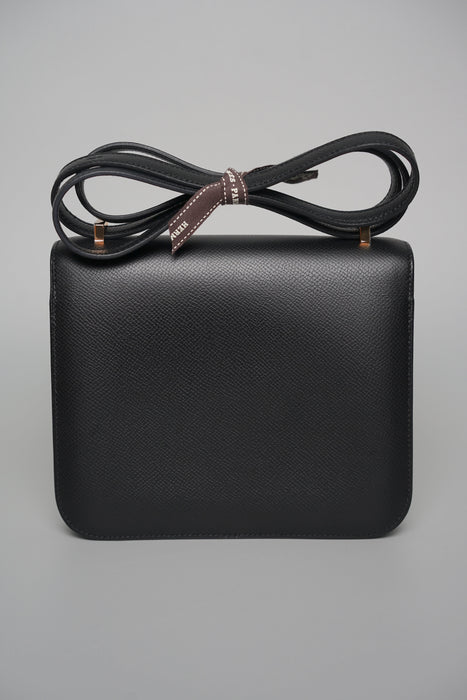 Hermes Constance 18 in Noir Epsom Rghw