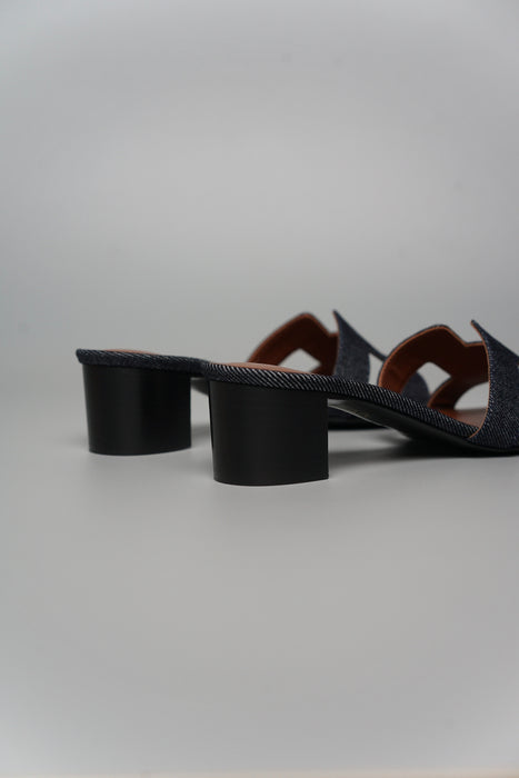 Hermes Oasis Sandals in Bleu Brut Denim Size 37.5 (Brand New)