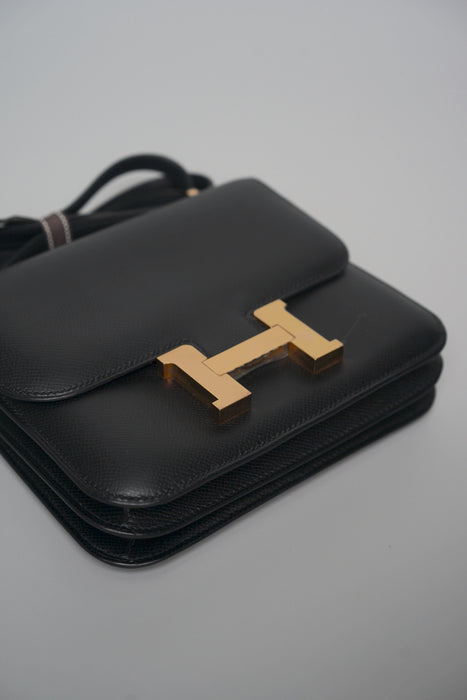 Hermes Constance 18 in Noir Epsom Rghw
