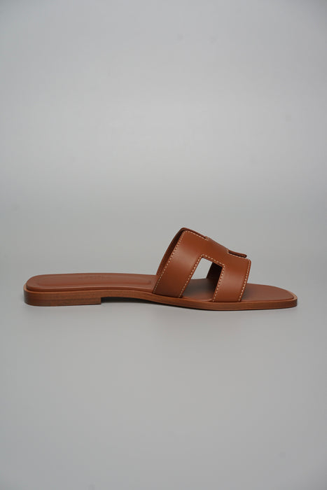 Hermes Oran Sandals in Gold Size 37 (Brand New)