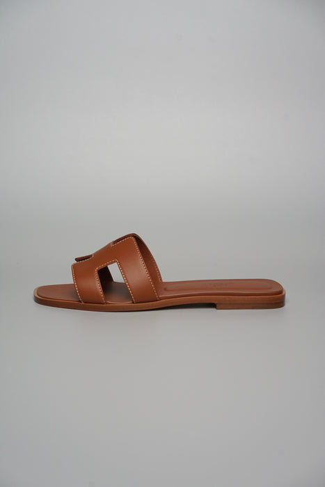 Hermes Oran Sandals in Gold Size 37 (Brand New)