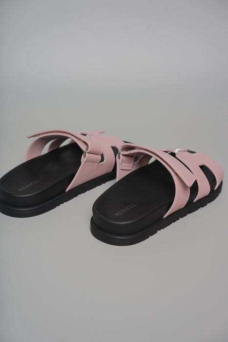 Hermes Chypre Sandals in Rose Cancan Size 35.5 (Brand New)