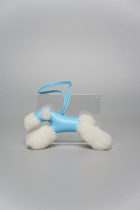 Hermes Wool Budy Charm in White Blue (Brand New)