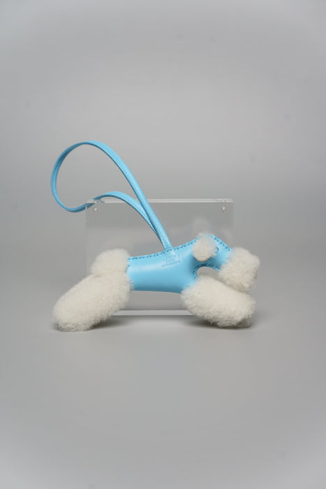 Hermes Wool Budy Charm in White Blue (Brand New)