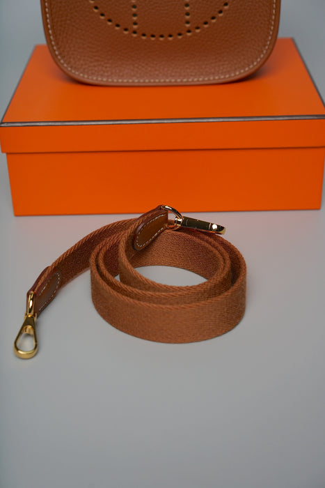 Hermes Mini Evelyne Short in Gold Ghw (Brand New)