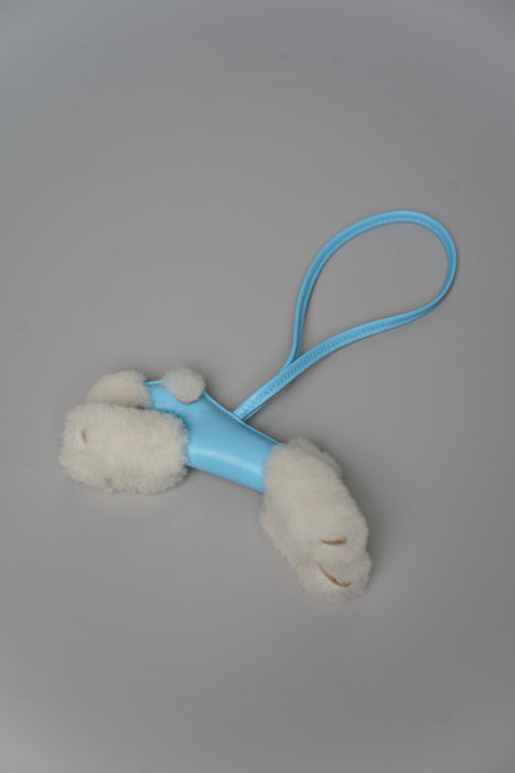 Hermes Wool Budy Charm in White Blue (Brand New)