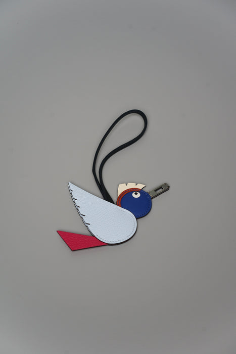 Hermes Birdy Charm in Bleu Brume/Rose Mexico/Bleu Royal/Cuivre/Nata/Noir Phw (Brand New)