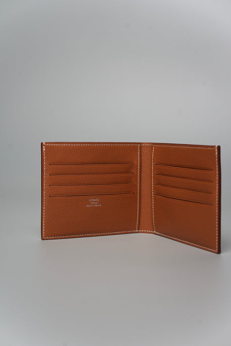 Hermes Citizen Twill Compact Card Holder in Gold (Brand New)