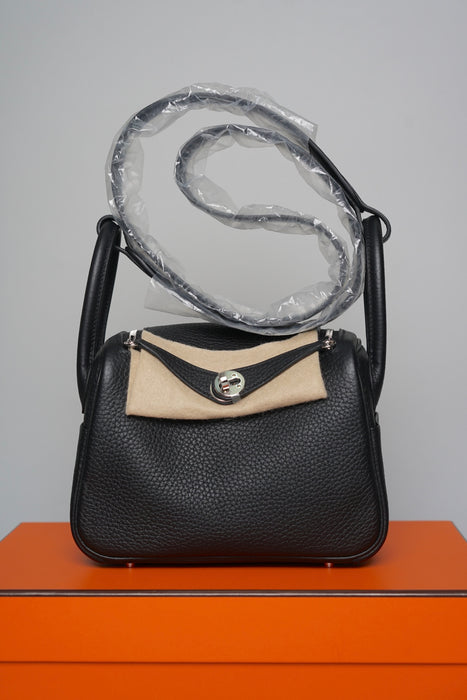 Hermes Mini Lindy in Black Phw (Brand New)