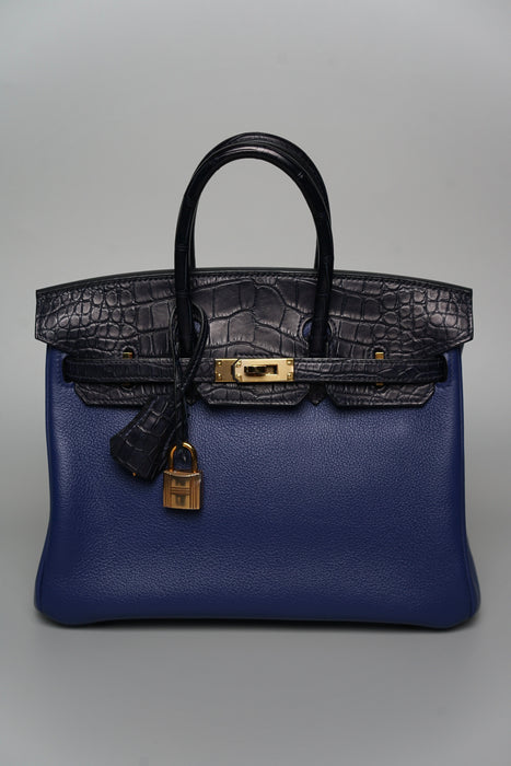 Hermes Birkin 25 Touch in Bleu Sapphire/Bleu Marine Alligator Rghw