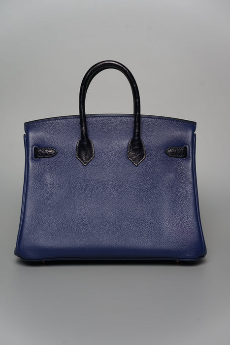 Hermes Birkin 25 Touch in Bleu Sapphire/Bleu Marine Alligator Rghw