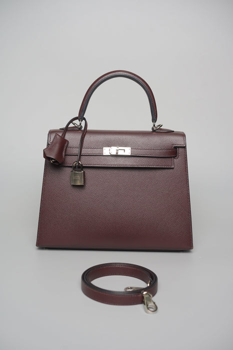 Hermes Kelly 25 Sellier in Rouge Epsom Phw