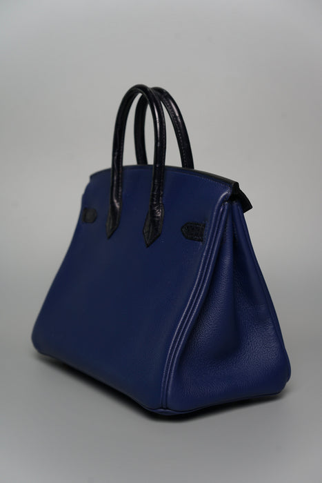 Hermes Birkin 25 Touch in Bleu Sapphire/Bleu Marine Alligator Rghw