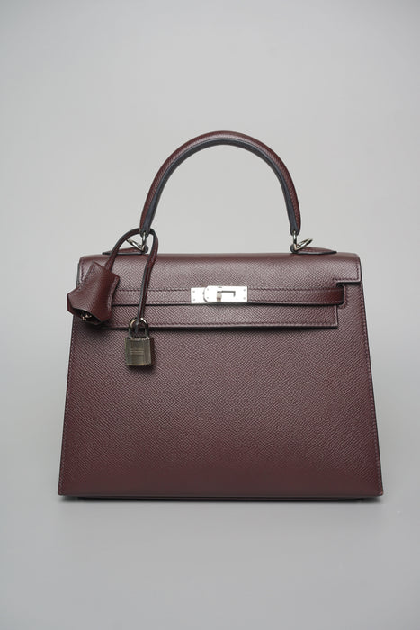 Hermes Kelly 25 Sellier in Rouge Epsom Phw