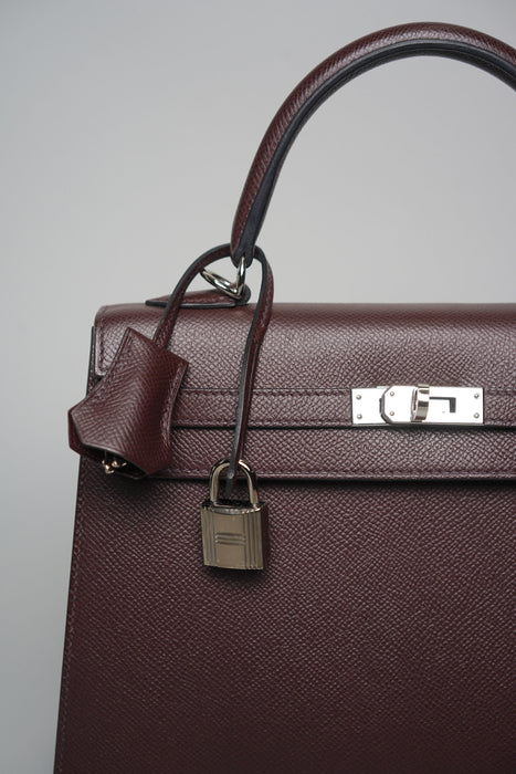 Hermes Kelly 25 Sellier in Rouge Epsom Phw