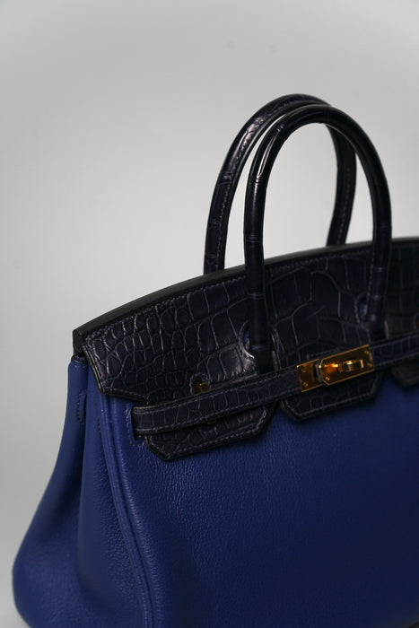 Hermes Birkin 25 Touch in Bleu Sapphire/Bleu Marine Alligator Rghw