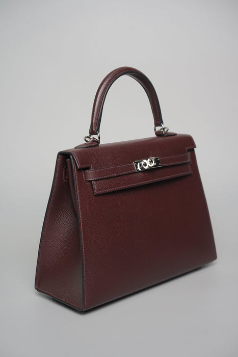 Hermes Kelly 25 Sellier in Rouge Epsom Phw