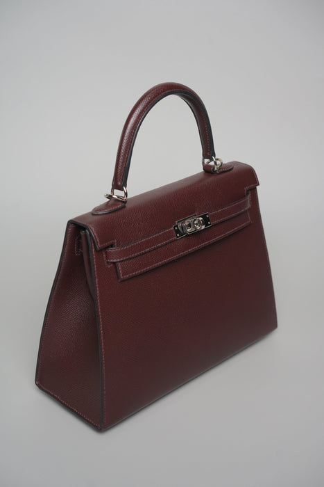 Hermes Kelly 25 Sellier in Rouge Epsom Phw