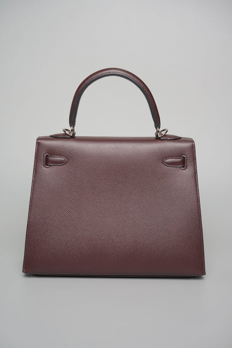 Hermes Kelly 25 Sellier in Rouge Epsom Phw