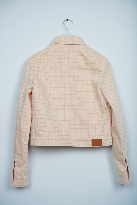 Hermes Tatersale Check Cotton Jacket in Blanc Naturel Size 36 (Brand New)